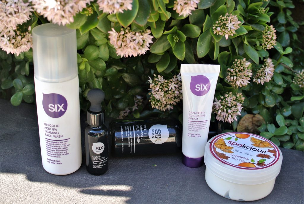 A selection of Six Sensational Skincare, Six Man and Spalicious products.